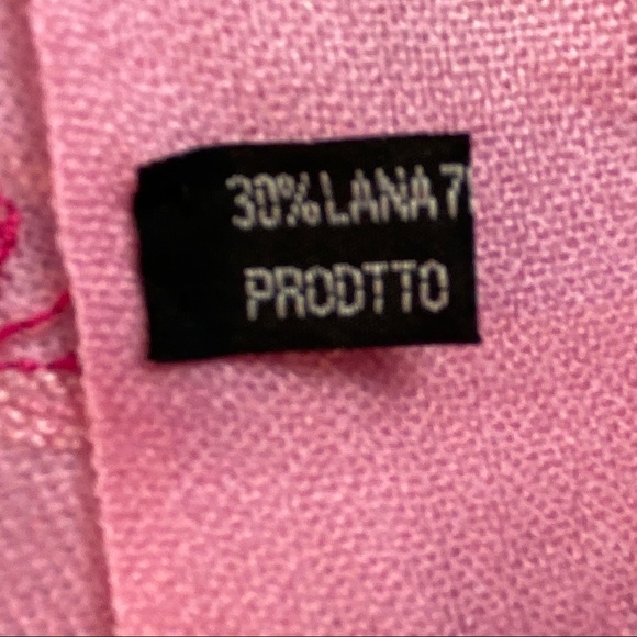 Embroidered Shawl Wool / Viscose Scarf with Fringe Pink and Red 70 inches long - Picture 7 of 12